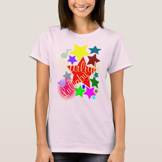 Kleurrijke Starlight Lullaby Neon Pink T-shirt (Voorkant)
