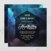 Kleurrijke Starry Nebula Dark Handfasting Kaart (Voorkant / Achterkant)