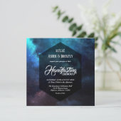 Kleurrijke Starry Nebula Dark Handfasting Kaart (Staand voorkant)