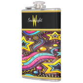 Kleurrijke Starry Swirl Design Heupfles (Links)