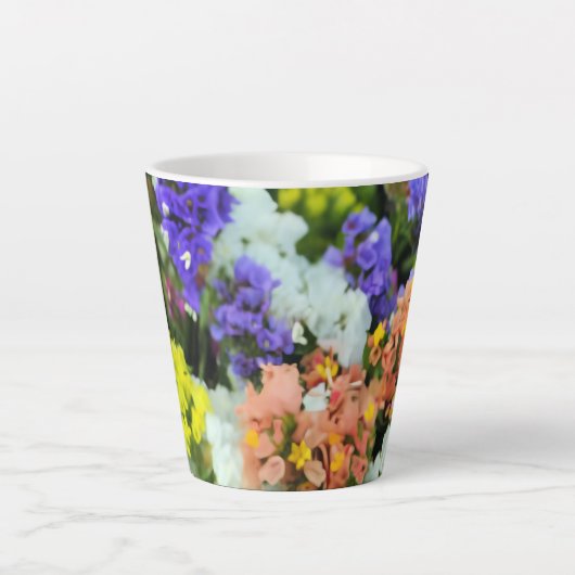 kleurrijke statice latte mok (Voorkant)