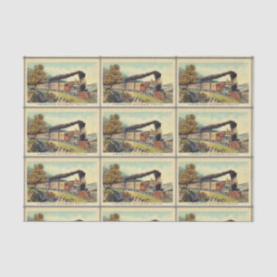 Kleurrijke  Steam Train Art Pattern Decoupage Tissuepapier