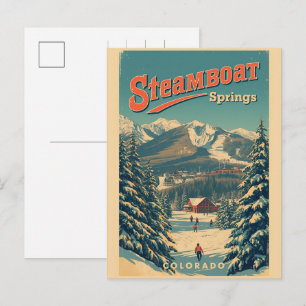 kleurrijke Steamboat Springs Colorado berg geschen Feestdagenkaart
