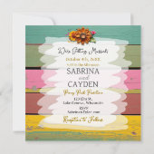 Kleurrijke Steampunk Bloemen Huwelijksuitnodiging Kaart (Achterkant)