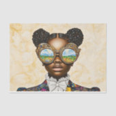 Kleurrijke Steampunk Donkere Huid Meisje AD3L Deco Tissuepapier (Voorkant)