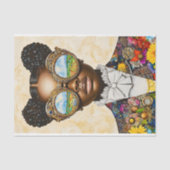 Kleurrijke Steampunk Donkere Huid Meisje AD3P Deco Tissuepapier (Voorkant)