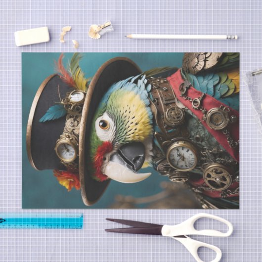 kleurrijke steampunk papegaai tissuepapier (Craft)