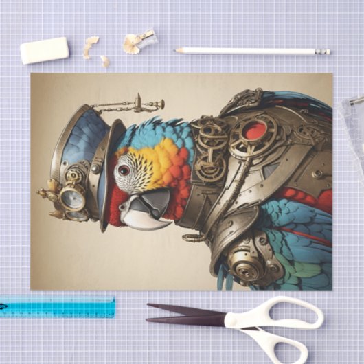  kleurrijke Steampunk Parrot Art Tissuepapier (Craft)