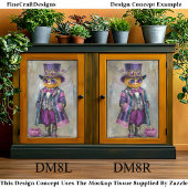 Kleurrijke Steampunk Pompoen Man Art DM8R Decoupag Tissuepapier