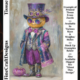 Kleurrijke Steampunk Pompoenmannen Kunst DM8L Deco Tissuepapier