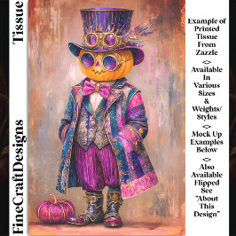 Kleurrijke Steampunk Pompoenmannen Kunst DM8LF Dec Tissuepapier