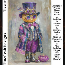 Kleurrijke Steampunk Pompoenmannen Kunst DM8R Deco Tissuepapier