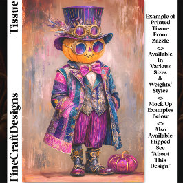 Kleurrijke Steampunk Pompoenmannen Kunst DM8RF Dec Tissuepapier