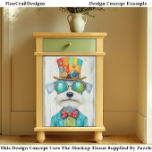 Kleurrijke Steampunk Schnauzer Dog DE6 Decoupage Tissuepapier