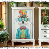 Kleurrijke Steampunk Schnauzer Dog DE6 Decoupage Tissuepapier