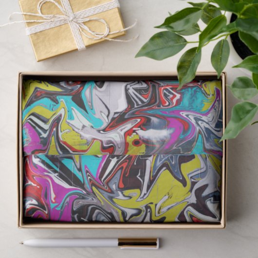 Kleurrijke stedelijke graffiti party tissuepapier (Geschenk)