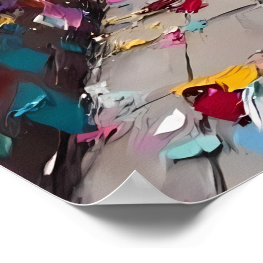 Kleurrijke stedelijke steeg poster (Hoek)