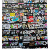 Kleurrijke stedelijke straatkunst douchegordijn (Voorkant)