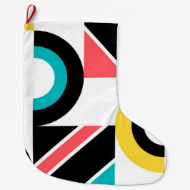 Kleurrijke, stedelijke, trendy, moderne geometrisc grote kerstsok