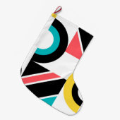 Kleurrijke, stedelijke, trendy, moderne geometrisc grote kerstsok (Voorkant (Hangend))