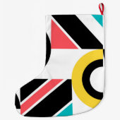 Kleurrijke, stedelijke, trendy, moderne geometrisc grote kerstsok (Achterkant)