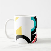 Kleurrijke, stedelijke, trendy, moderne geometrisc koffiemok (Links)