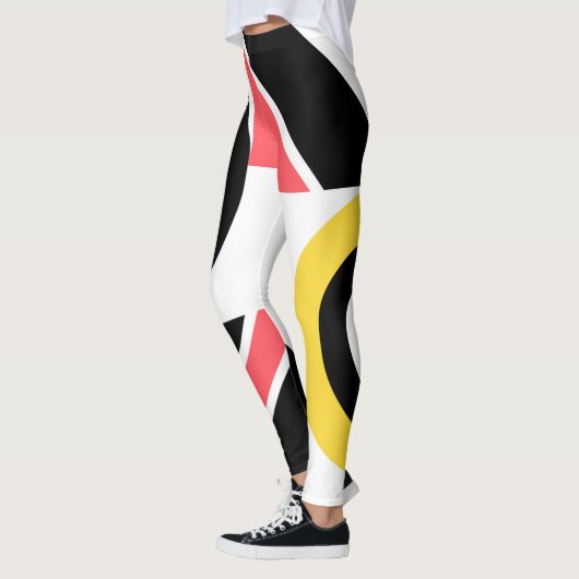 Kleurrijke, stedelijke, trendy, moderne geometrisc leggings (Links)