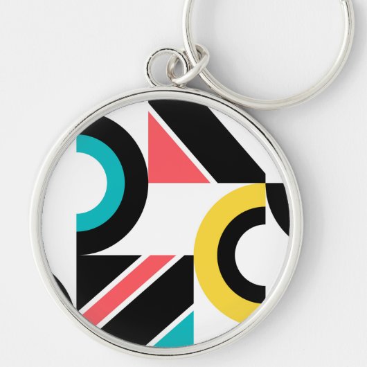 Kleurrijke, stedelijke, trendy, moderne geometrisc sleutelhanger (Voorkant)