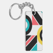 Kleurrijke, stedelijke, trendy, moderne geometrisc sleutelhanger (Voorkant Links)