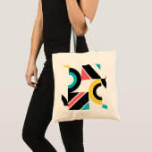 Kleurrijke, stedelijke, trendy, moderne geometrisc tote bag (Voorkant (product))