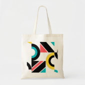 Kleurrijke, stedelijke, trendy, moderne geometrisc tote bag (Voorkant)