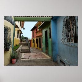 Kleurrijke steeg in Guayaquil Poster