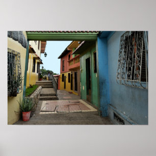 Kleurrijke steeg in Guayaquil Poster
