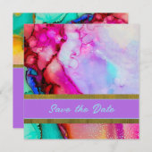 Kleurrijke steen Bewaar de datum Save The Date (Voorkant / Achterkant)