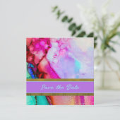 Kleurrijke steen Bewaar de datum Save The Date (Staand voorkant)