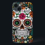 Kleurrijke stekelroer Floral Sugar Skull Case-Mate iPhone Case<br><div class="desc">Kleurrijke schattige retro florale suikerschedel.</div>