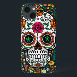 Kleurrijke stekelroer Floral Sugar Skull Case-Mate iPhone Case<br><div class="desc">Kleurrijke schattige retro florale suikerschedel.</div>