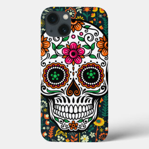 Kleurrijke stekelroer Floral Sugar Skull Case-Mate iPhone Case