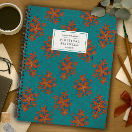 Kleurrijke Stemming Vintage Bloemen-Textuur-Aangep Notitieboek