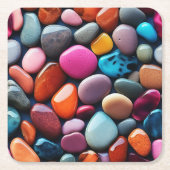 Kleurrijke stenen achtergrond papier Onderzetter (Voorkant)