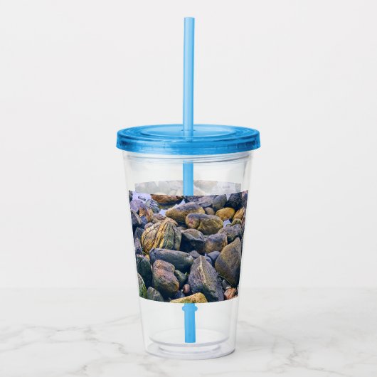 Kleurrijke stenen acryl drinkbeker (Voorkant)