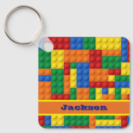 Kleurrijke stenen bouwstenen gepersonaliseerd sleutelhanger