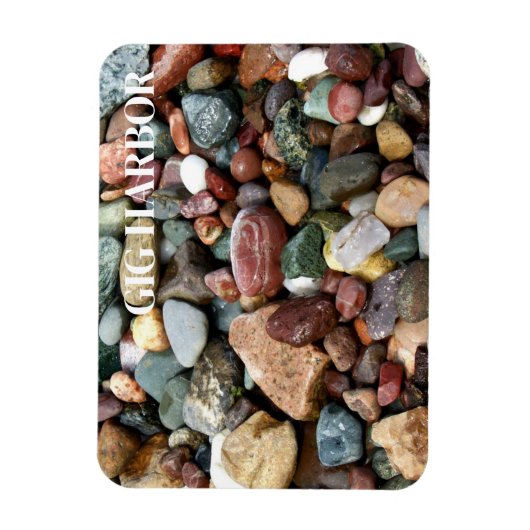 Kleurrijke stenen, Gig Harbor, Puget Sound Washing Magneet (Verticaal)