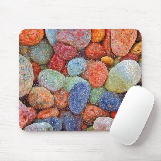 Kleurrijke stenen, kebbels, rotsen muismat (Met muis)