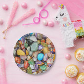 Kleurrijke stenen, kebbels, rotsen papieren bordje (Feest)