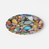 Kleurrijke stenen, kebbels, rotsen papieren bordje (Gekanteld)