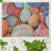 Kleurrijke stenen, kebbels, rotsen theedoek (Gevouwen)