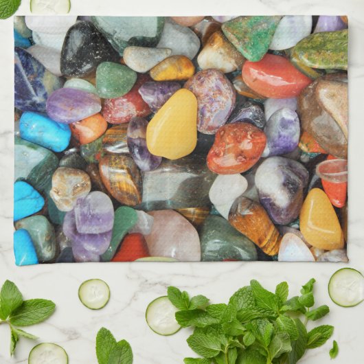 Kleurrijke stenen, kebbels, rotsen theedoek (Gevouwen)