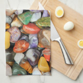 Kleurrijke stenen, kebbels, rotsen theedoek (Quarter Fold)