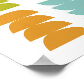 Kleurrijke stenen midden eeuw Moderne Abstracte Po Poster (Hoek)